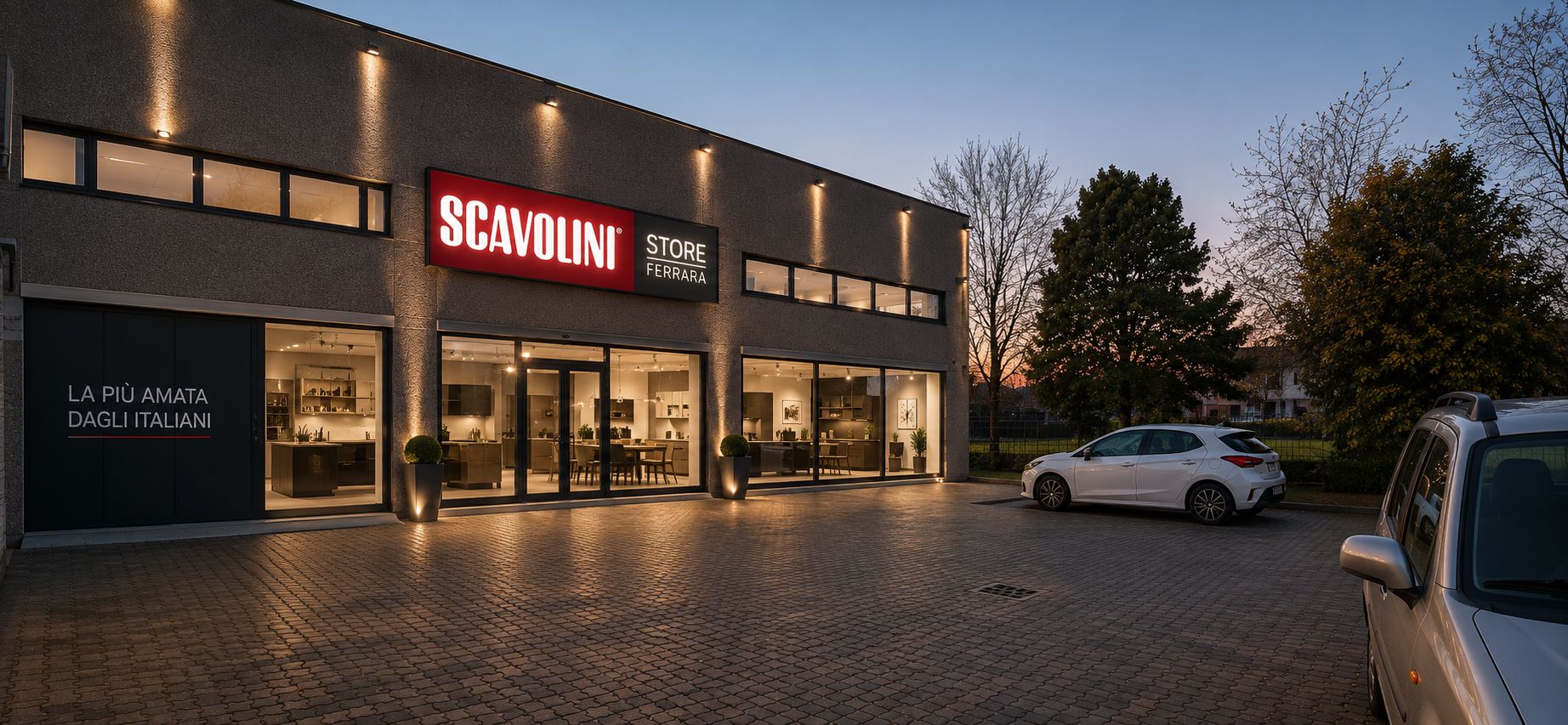 Simulazione di Via Modena 267 trasformato in Scavolini Store